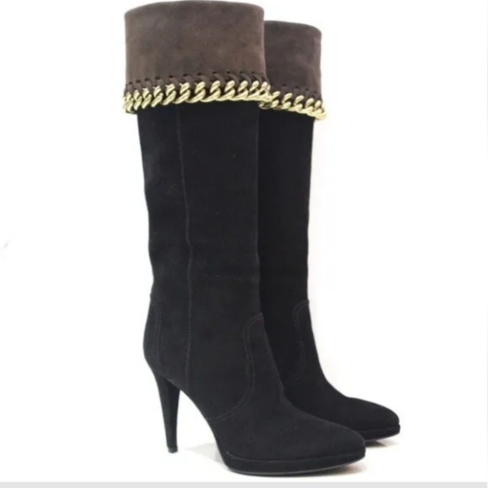 Sergio Rossi Chain Suede Boots
